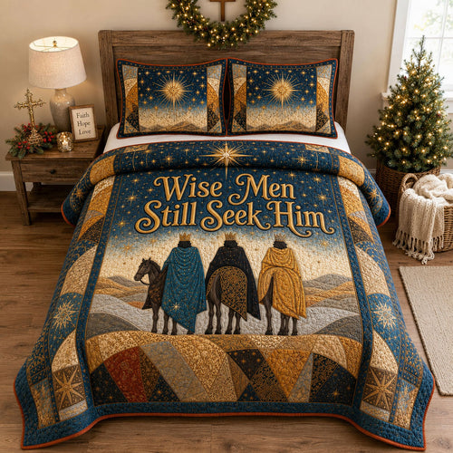 Wise Men Still Seek Him 3-Piece Quilted Bedding Set GFTOHNL2285