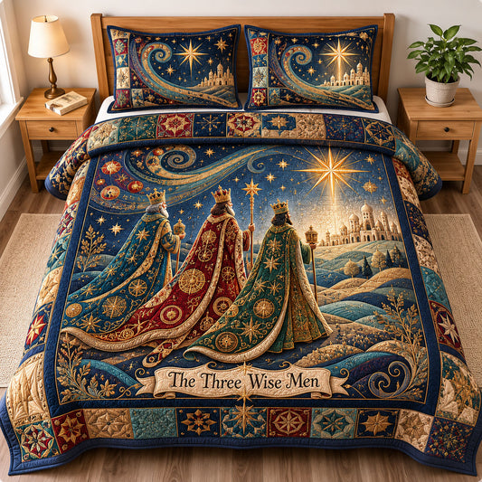 Three Wise Men Journey 3-Piece Quilted Bedding Set GFTOHNL2286