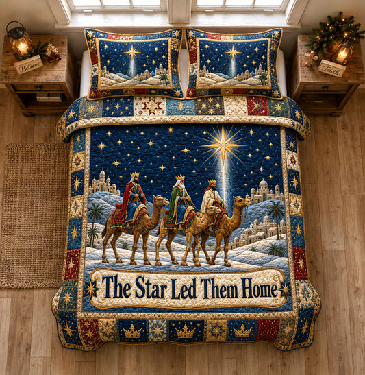 The Star Led Them Home 3-Piece Quilted Bedding Set GFTOHNL2290