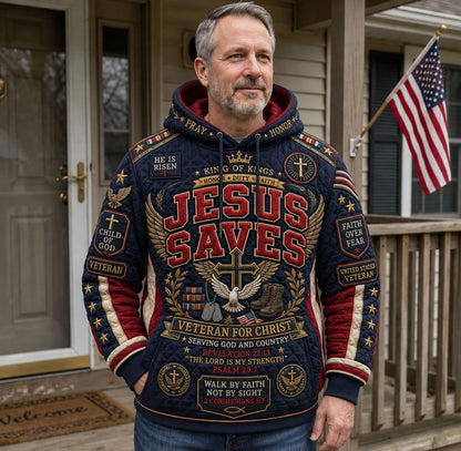 Jesus Saves Veteran For Christ Hoodie GFTOHNL2292