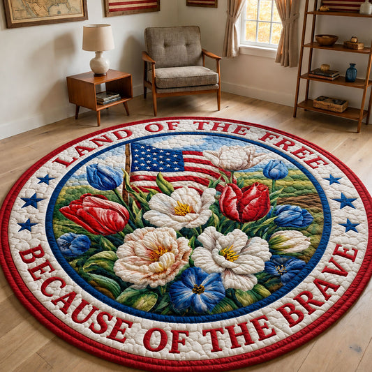 American Flowers Quilted Round Mat GFTOHNL23