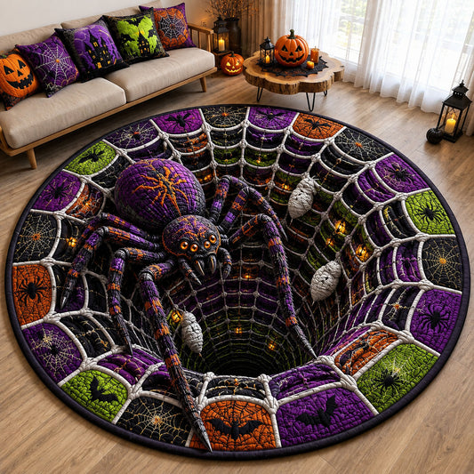Giant Spider Web Abyss Quilted Round Mat GFTOHNL2322