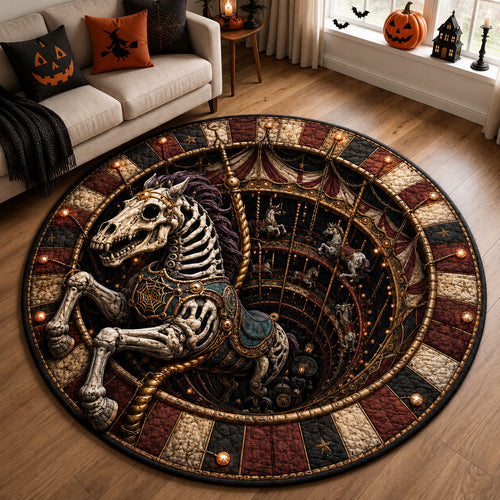Haunted Carousel Nightmare Quilted Round Mat GFTOHNL2323