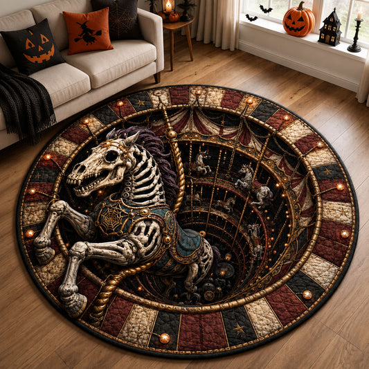 Haunted Carousel Nightmare Quilted Round Mat GFTOHNL2323