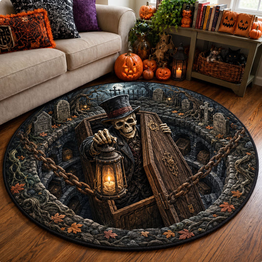 Gravekeeper Rising From The Crypt Quilted Round Mat GFTOHNL2324
