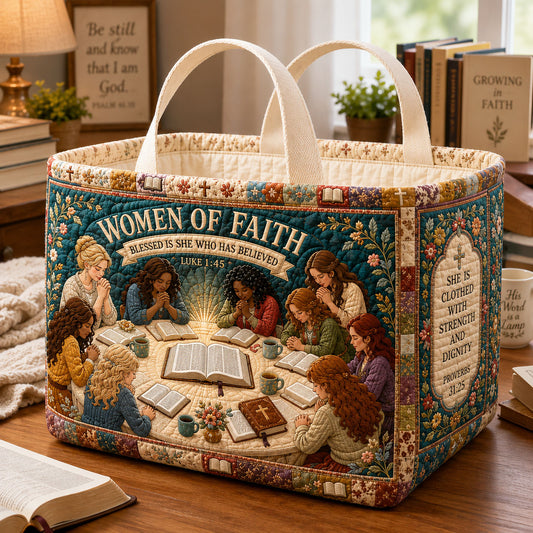Women Of Faith Bible Study Quilted Storage Basket GFTOHNL2336