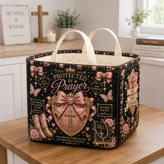 Protected By Prayer Quilted Storage Basket GFTOHNL2339