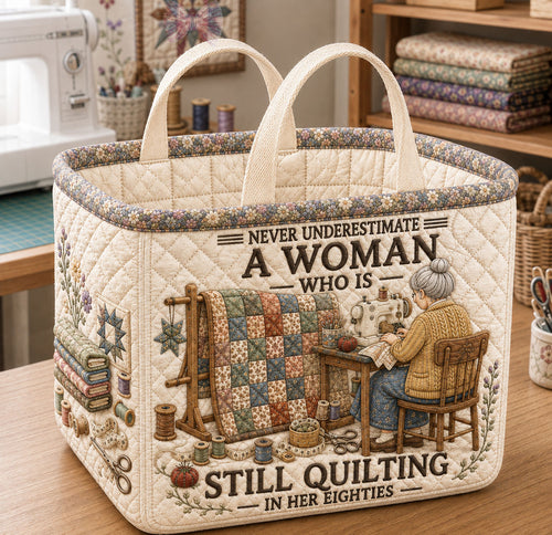Still Stitching Strong Quilted Storage Basket GFTOHNL2375