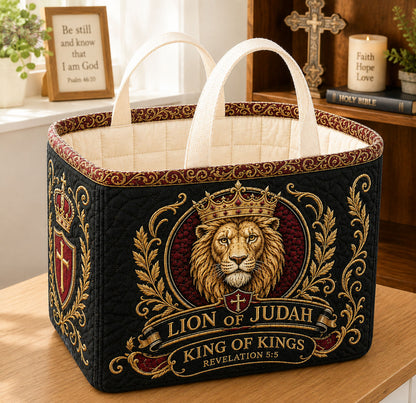 Lion Of Judah Reigns Quilted Storage Basket GFTOHNL2376