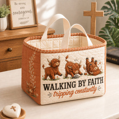 Faith Through Every Stumble Quilted Storage Basket GFTOHNL2378