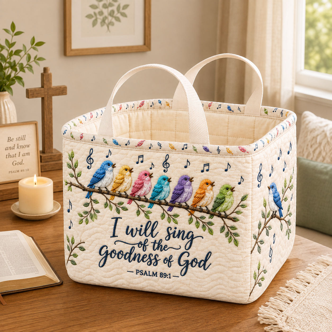 Songs Of God’s Goodness Quilted Storage Basket GFTOHNL2380