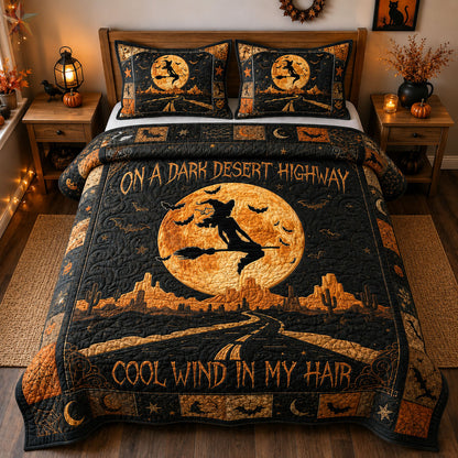 Dark Desert Highway Witch 3-Piece Quilted Bedding Set GFTOHNL2418