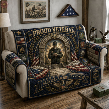 Proud Veteran Memorial Quilted Sofa Cover GFTOHNL2448