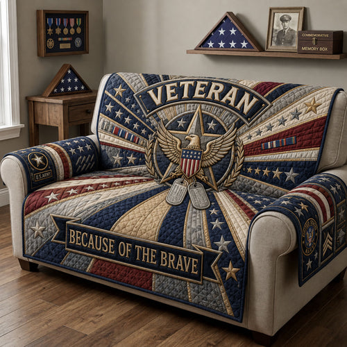 Because Of The Brave Quilted Sofa Cover GFTOHNL2452