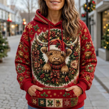 Highland Christmas Wreath Hoodie GFTOHNL2478