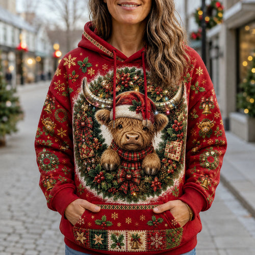 Highland Christmas Wreath Hoodie GFTOHNL2478