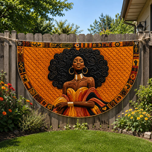 Golden Afro Queen Fan Flag GFTOHNL248