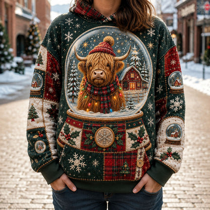 Highland Snow Globe Christmas Hoodie GFTOHNL2482