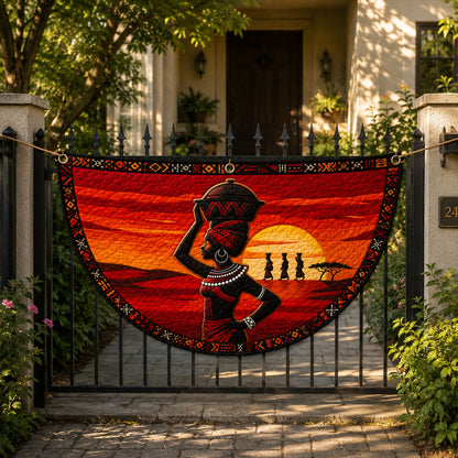 Sunset Melanin Queen Fan Flag GFTOHNL250
