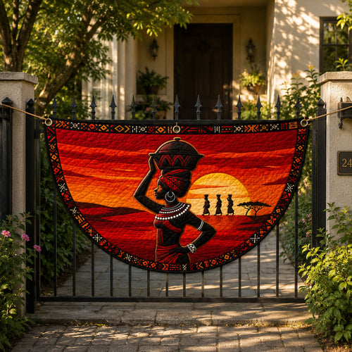 Sunset Melanin Queen Fan Flag GFTOHNL250