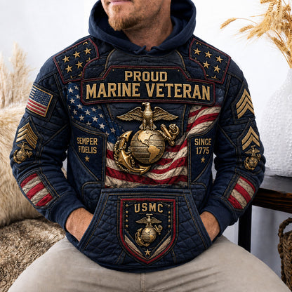 Proud Marine Veteran Semper Fidelis Hoodie GFTOHNL2512