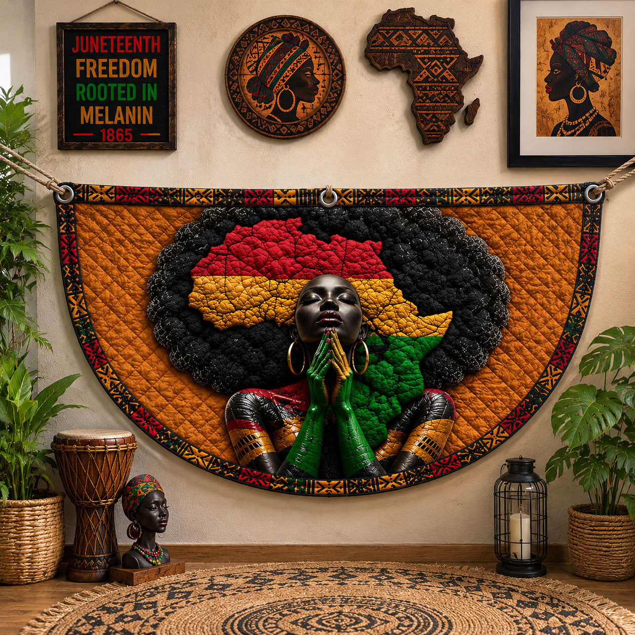 Melanin Prayer Fan Flag GFTOHNL254