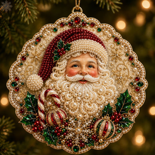 Santa Claus Christmas Mica Ornament