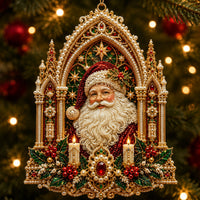 Santa Cathedral Christmas Christmas Mica Ornament GFTOHNL2562