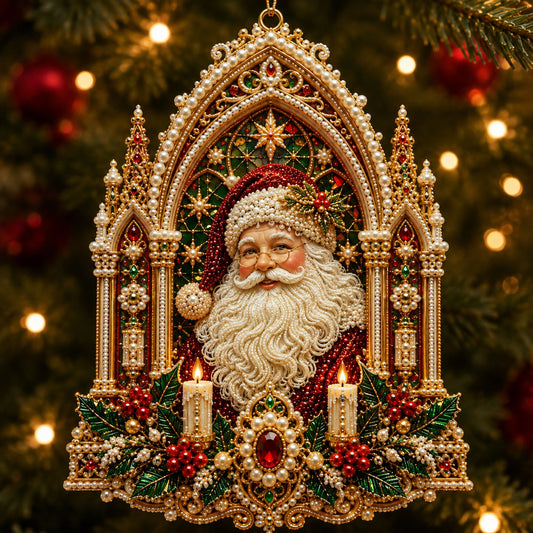 Santa Cathedral Christmas Christmas Mica Ornament GFTOHNL2562