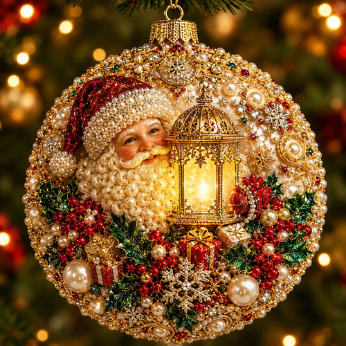 Santa Lantern Christmas Christmas Mica Ornament GFTOHNL2563