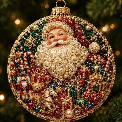 Santa Claus Christmas Mica Ornament