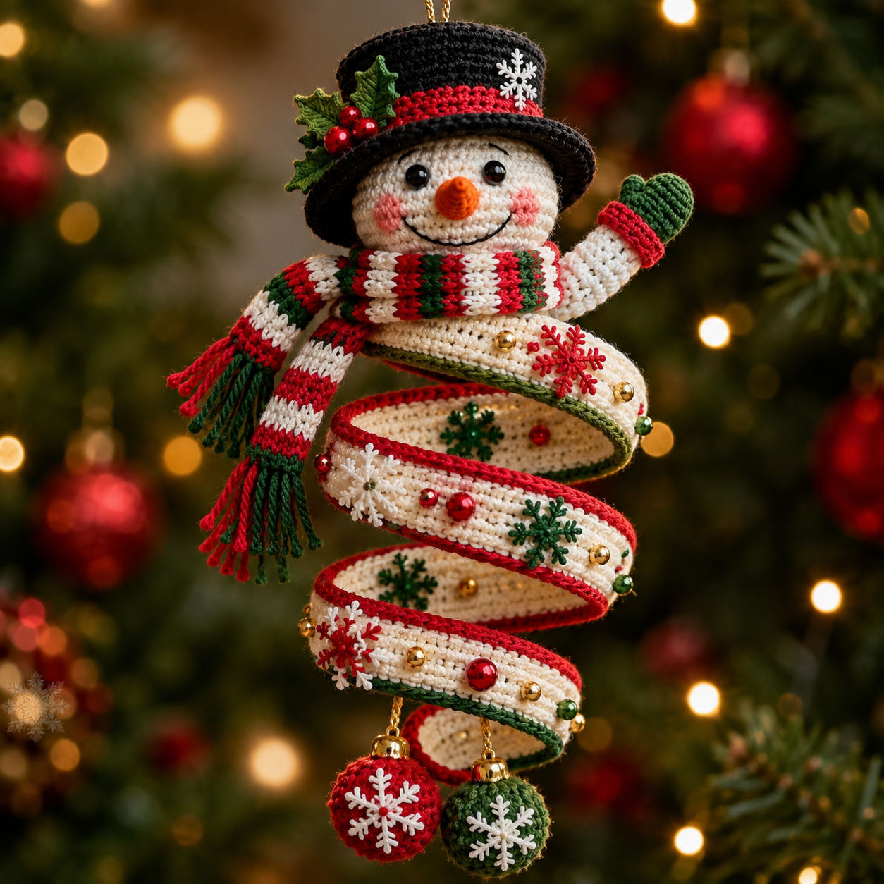 Spiral Snowman Christmas Christmas Mica Ornament GFTOHNL2566