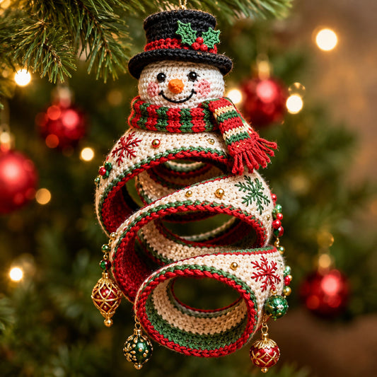 Snowman Spiral Bell Christmas Mica Ornament GFTOHNL2571