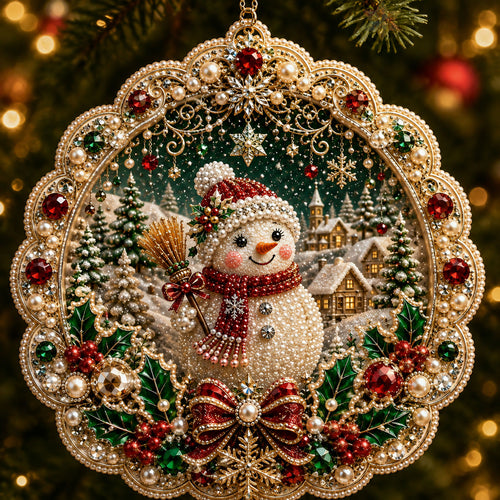 Snowman Christmas Village Christmas Mica Ornament GFTOHNL2594