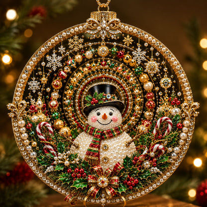Snowman Christmas Holiday Christmas Mica Ornament
