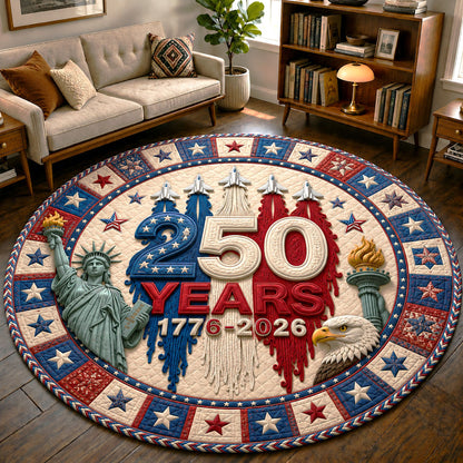 250 Years USA Quilted Round Mat GFTOHNL26
