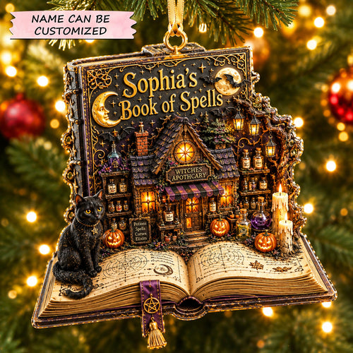 Book Of Spells Christmas Mica Ornament QTCUZ GFTOHNL2604