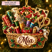 Christmas Sewing Basket Christmas Mica Ornament QTCUZ GFTOHNL2611