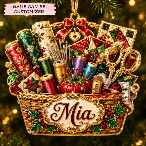 Christmas Sewing Basket Christmas Mica Ornament QTCUZ GFTOHNL2611