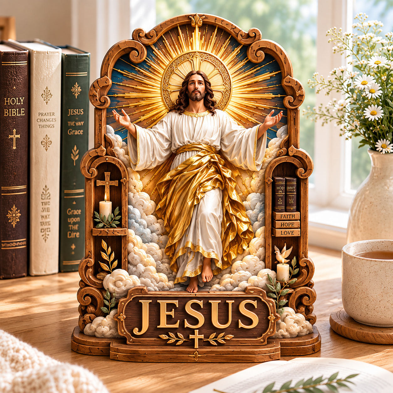 Jesus Heavenly Grace Wooden Block 3-Layers GFTOHNL2645