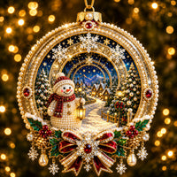Snowman Christmas Village Christmas Mica Ornament GFTOHNL2681