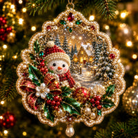 Snowman Holly Christmas Christmas Mica Ornament GFTOHNL2682