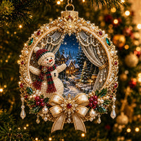 Snowman Christmas Window Christmas Mica Ornament GFTOHNL2684