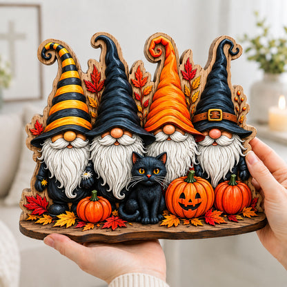 Halloween Gnome Family Wooden Block 3-Layers GFTOHNL2689