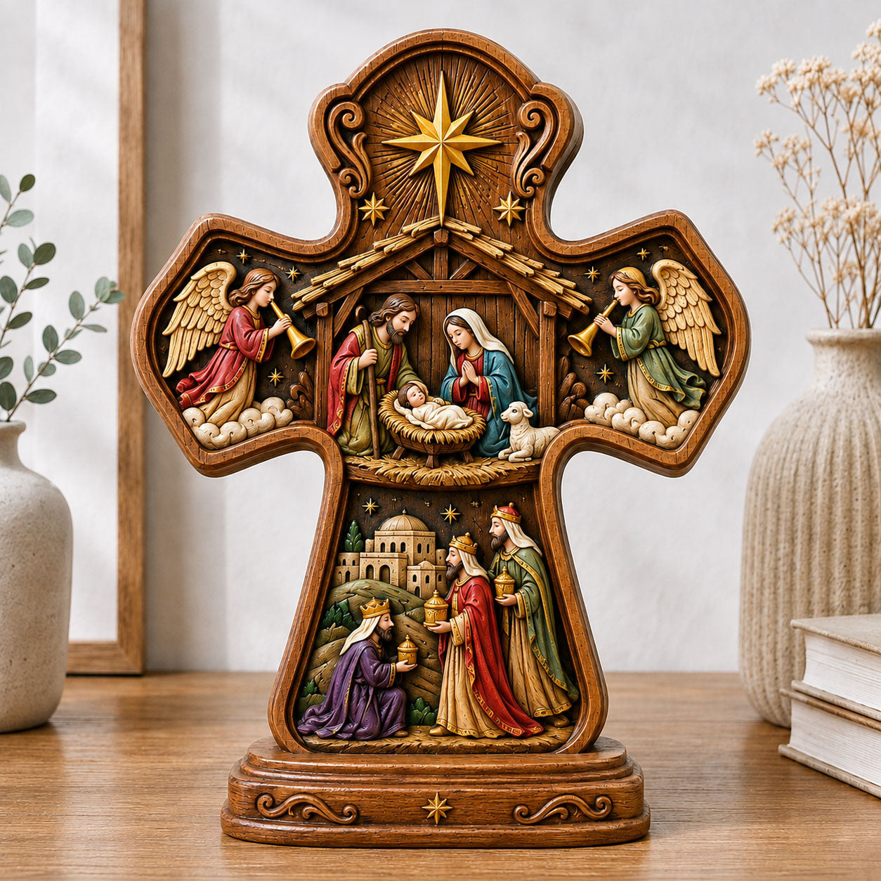 Holy Nativity Star Wooden Block 3-Layers GFTOHNL2693