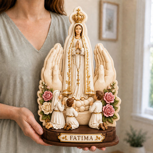 Our Lady Of Fatima Wooden Block 3-Layers GFTOHNL2695