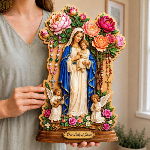 Our Lady Of Grace Wooden Block 3-Layers GFTOHNL2698