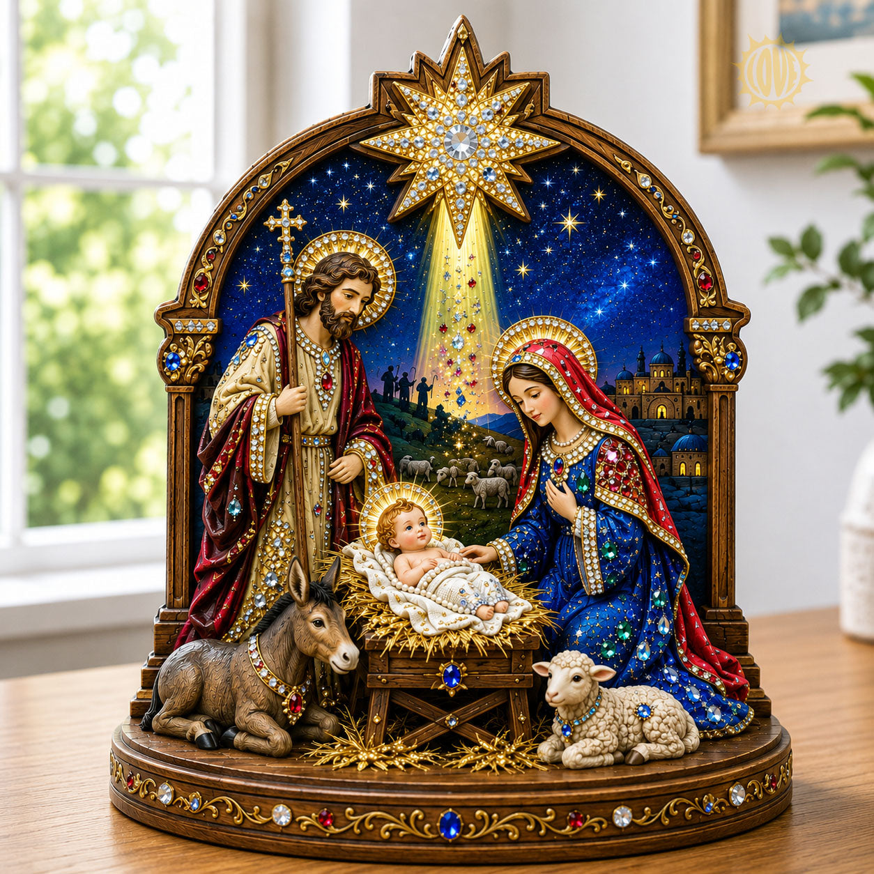 Holy Family Nativity Wooden Block 3-Layers GFTOHNL2699