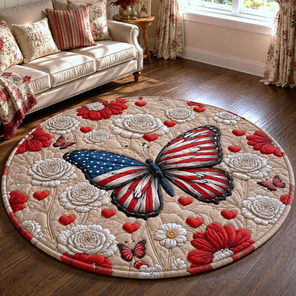 USA Butterfly Quilted Round Mat GFTOHNL27