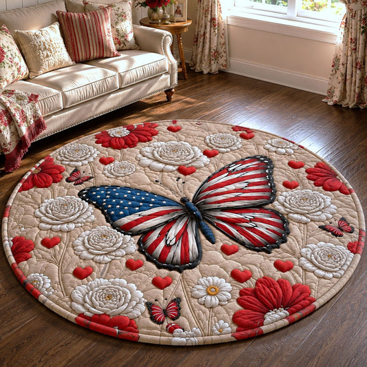 USA Butterfly Quilted Round Mat GFTOHNL27